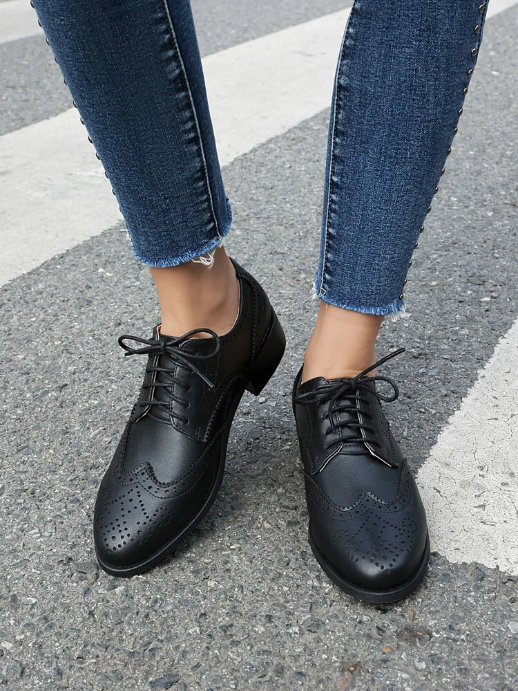 

Black Single Shoe 2025 New Tie Strap Round Head Thick HeelMicrofiber Leather Office Casual Women's Single Shoes