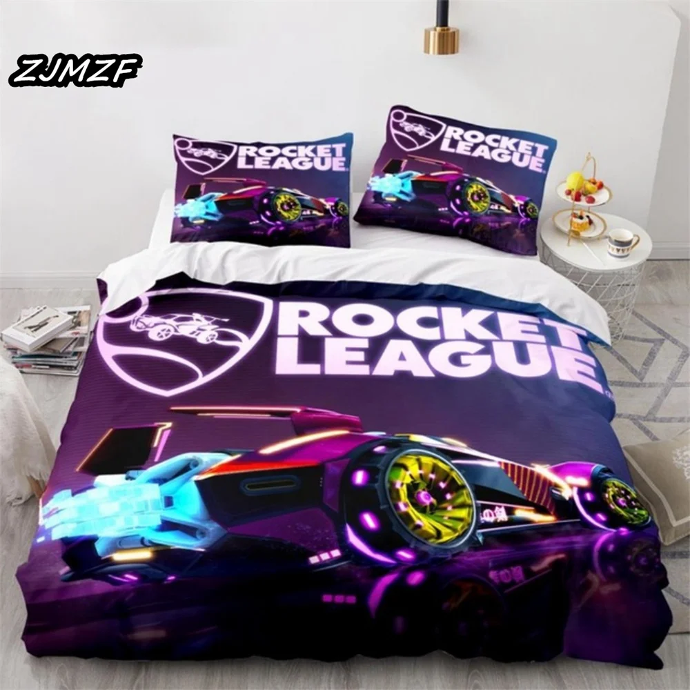 Rocket League Single Bedding Set America Car Gaming Bed Linen Boys Teens Double Twin Queen King Size Duvet Cover With Pillowcase