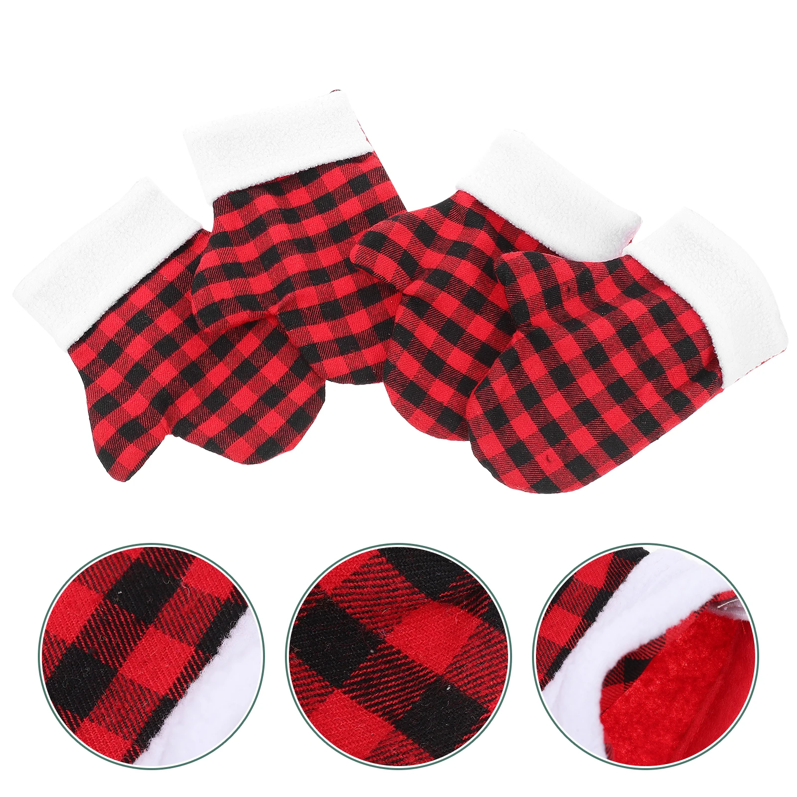 

4Pcs Knife Fork Bags Wear-Resistant Cloth Cutlery Sleeves Glove-Shaped Christmas Table Decor Reusable Silverware Holder