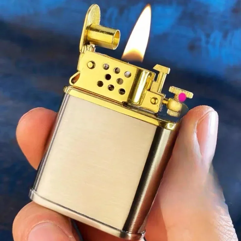 Zorro Brass Liner Kerosene Lighter Bouncing Automatic Ignition Pure Copper Grinding Wheel Lighter Men's Collection Smoking Gift