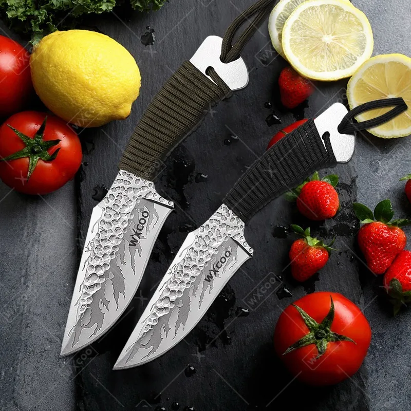 WXCOO 4.3INCH Hand Forged Butcher Knives Stainless Steel Utility Knife for Kitchen Kitchen Barbecue Meat Cutting Fruit Vegetable