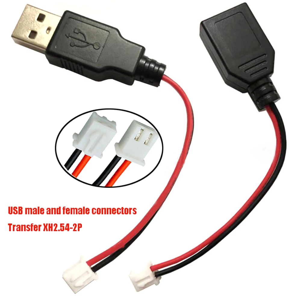 1Piece USB  Male And Female Head To XH2.54-2P Terminal Wire 2-Core Power Supply USB Socket To PH2.0  Power Wire Current Source