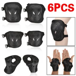 6PCS/Set Elbow Wrist Knee Pad Protective Gear Set Sturdy Plastic PE Shell Protection Gear For Outdoor Skate Roller Cycling Bike