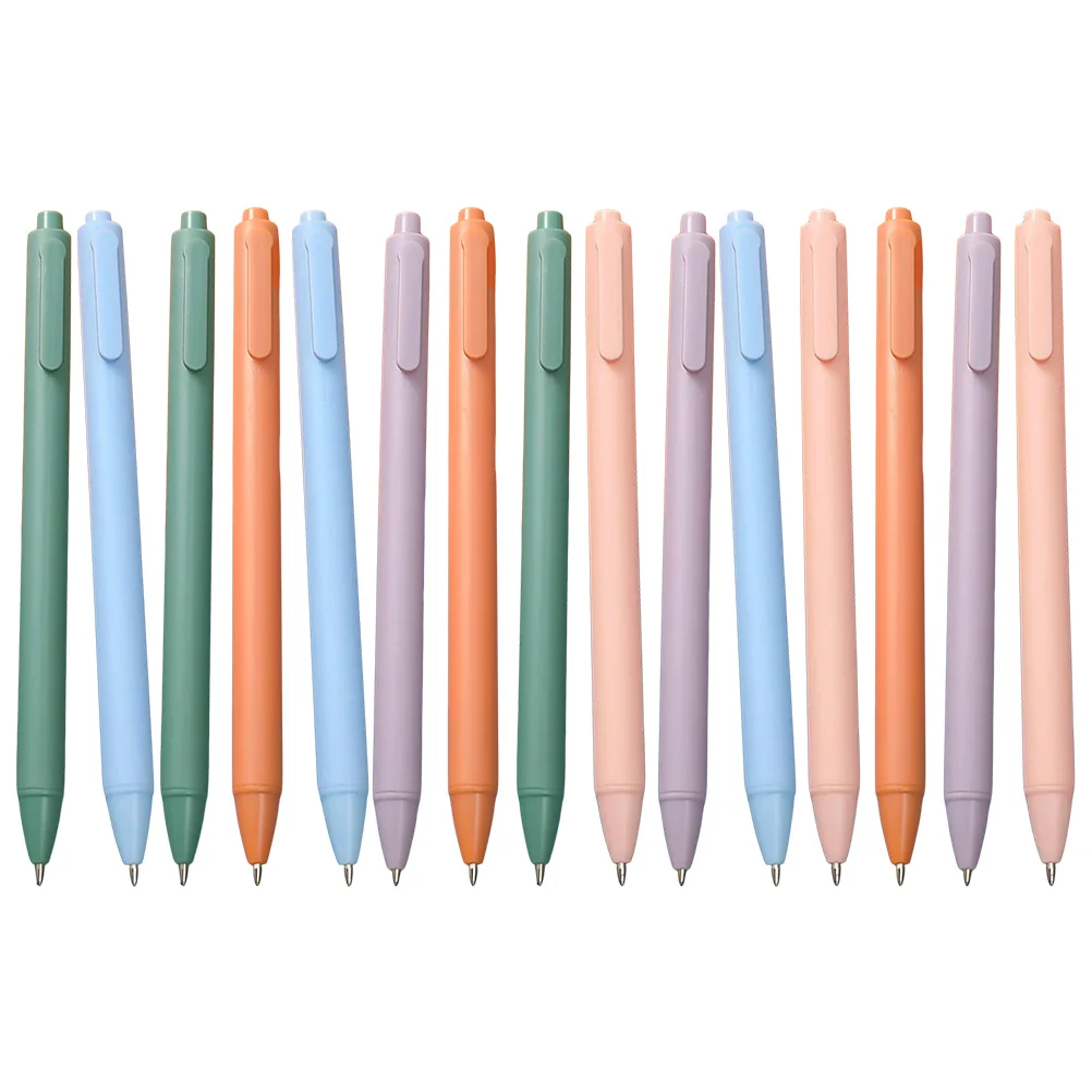 15pcs Press Type Gel Pens Retractable For Office Business Writing Study Smooth Exquisite Design Elegant