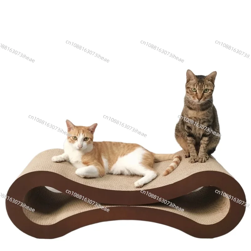 Durable Corrugated Cardboard with Curved Cutouts for Claw Sharpening, Playing & Napping. Perfect for All Cats