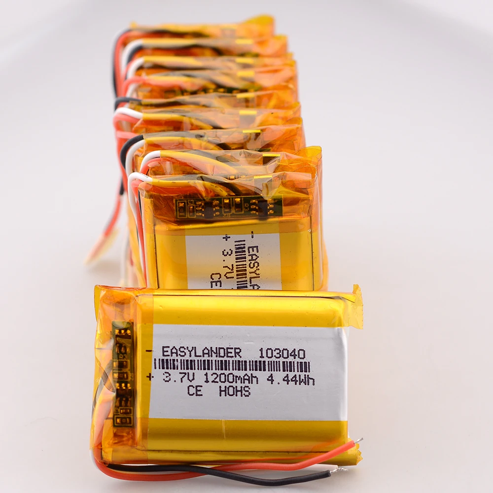 10Pcs/Lot SH1.0mm MX1.25mm ZH1.5mm PH2.0 103040  3.7V 1200mAh Rechargeable Lithium Polymer Battery Lipo Batteries