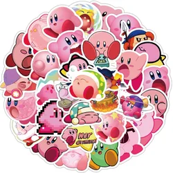 64pcs Star Kirby Sticker Cartoon Anime Water Cup Hand Account Material Cute Mobile Phone Shell Sticker