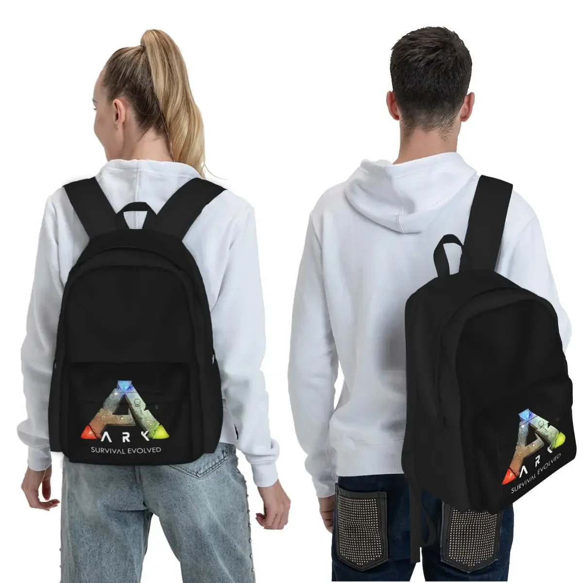Ark Survival Evolved (noir) Sac à dos pour étudiants, sac d'école, sac de randonnée, sac de voyage pour garçons et filles, sac à dos tendance, sacs à bandoulière