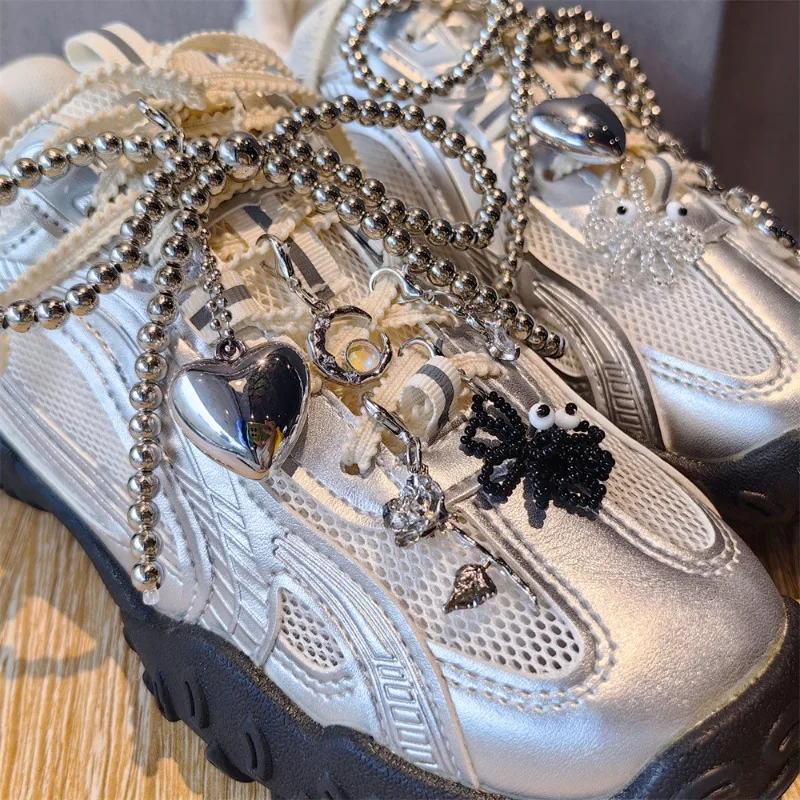 Premium Silver Pearl Rhinestone Bow Shoe Charms for Sneakers High Quality Gemstone Clog Decoration Sparkling Elegant Daily Wear