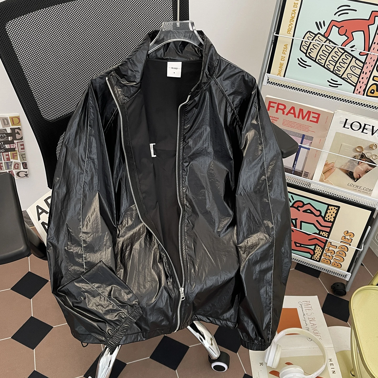 

Летняя повседневная уличная одежда с длинными рукавами для защиты от солнца, свободная куртка в американском стиле с вышивкой для пар, модная