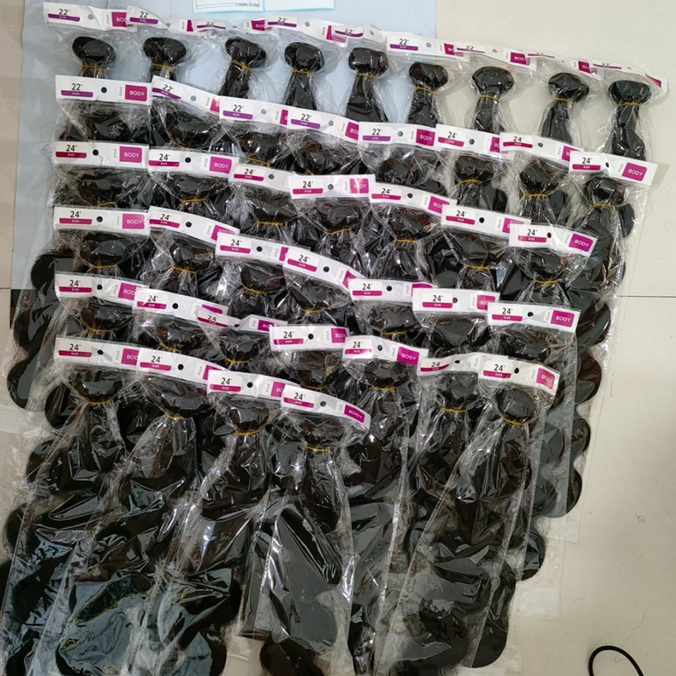 BINF Оптовая продажа 8-40 Объемная волна Пучки человеческих волос 100% необработанные человеческие волосы 1/2/3/4 Пучки Дешевые заводские цены Толстые пучки человеческих волос