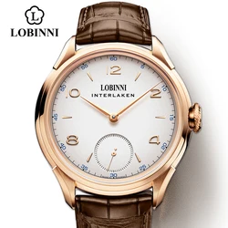 Lobinni Seagull Mechanische Hand Wind Beweging Mannelijkheid Horloges Luxe Zwitserland Merk Man Horloge Mannelijke Horloge