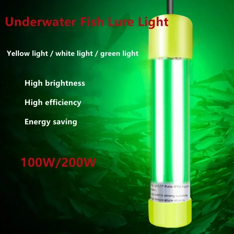 Imagem -02 - Luz Submersível Pesca Subaquática Led Bait Light Branco Verde Shad Lula Crappie Lure Night Fishing Finder dc 12v 100w 200w