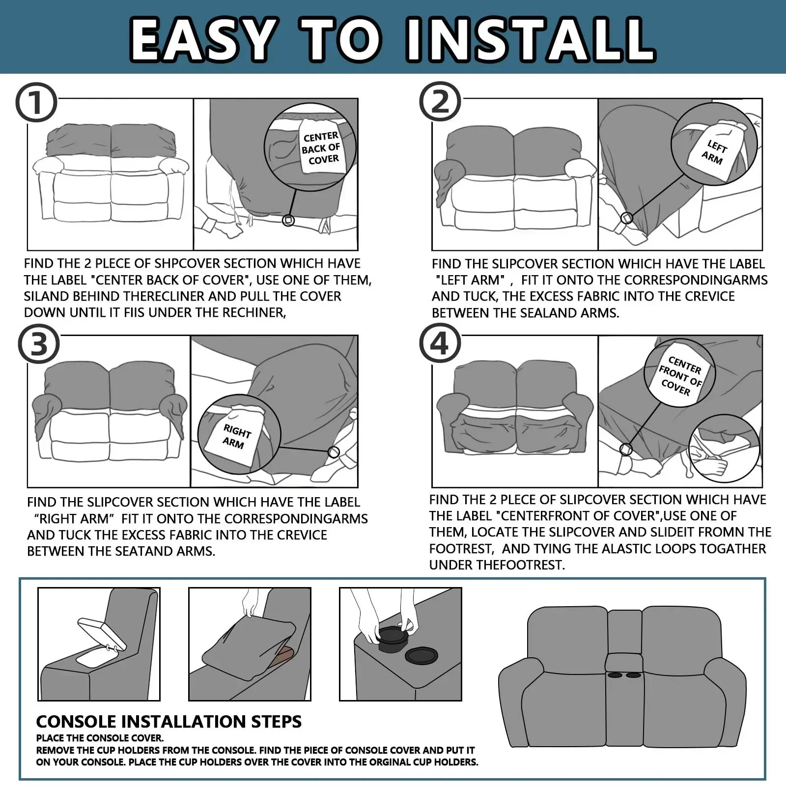 1/2 Seats Elastic Recliner Sofa Cover Printed Slipcover Chair Sofa Protector Relax Armchair Stretch Couch Covers For Living Room