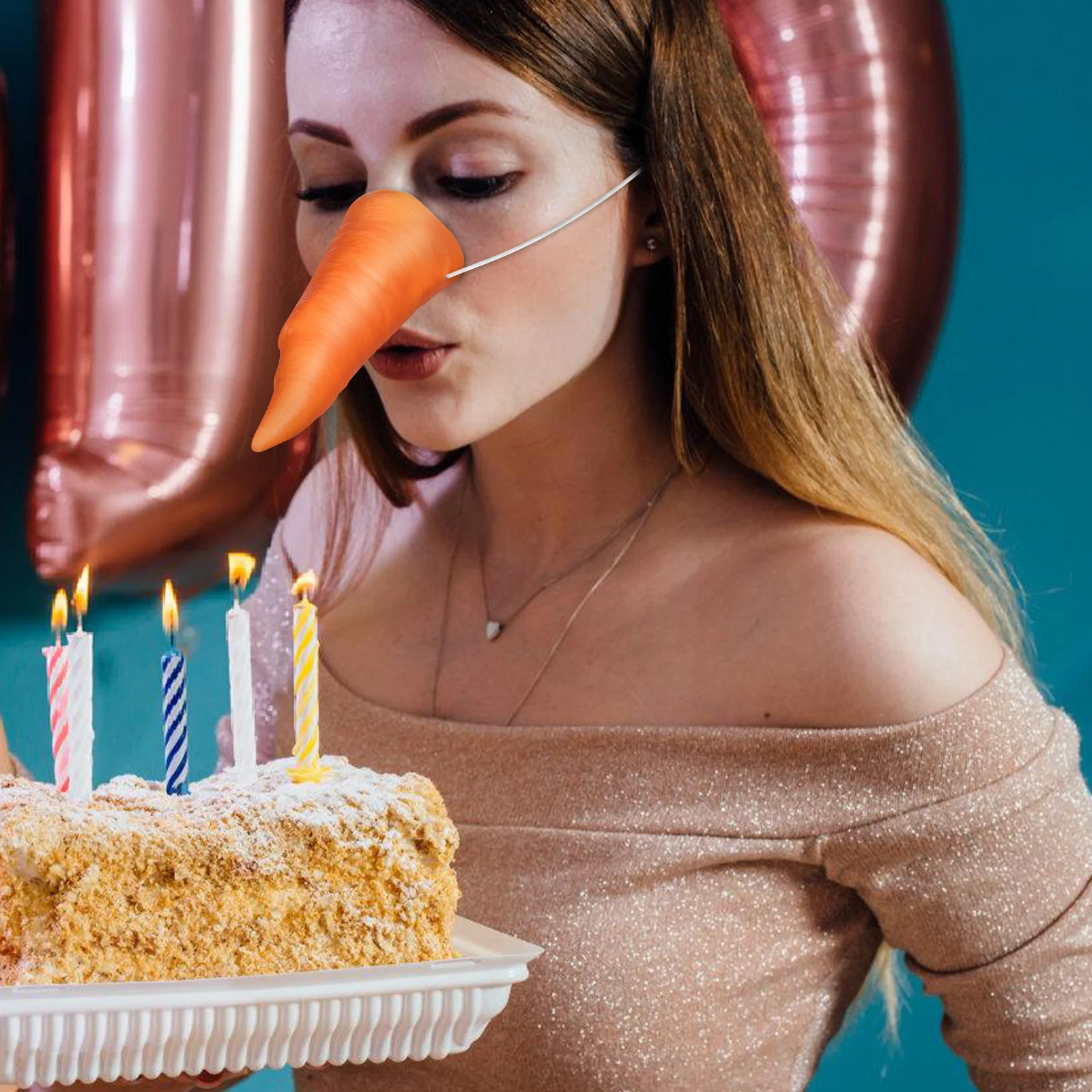 

Novelty Carrot Nose Prop Vibrant Orange Design Realistic Look Dress Up Accessories for Holiday Party Carnival Cosplay Winter