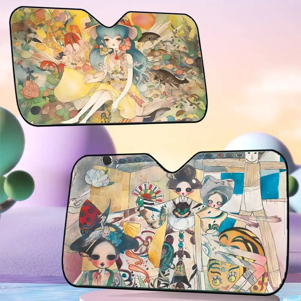 A-Aya T-Takano حماية شمسية للسيارة زجاج أمامي ساخن ظلة نافذة السيارة غطاء الزجاج الأمامي ظل الشمس حاجب الشمس التلقائي