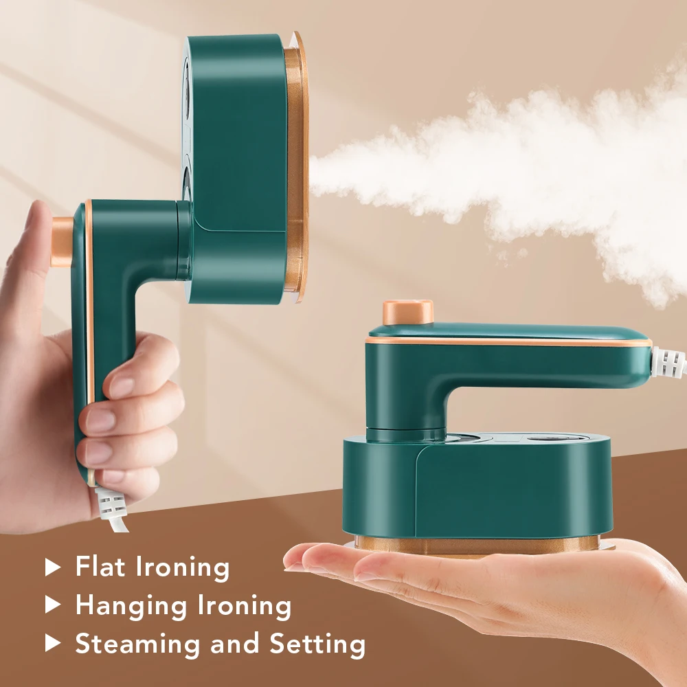 مكواة بخار دوارة صغيرة محمولة باليد رطبة وجافة مزدوجة مولد بخار ساخن مُبخّر ملابس محمول المنزل السفر معلقة الكي