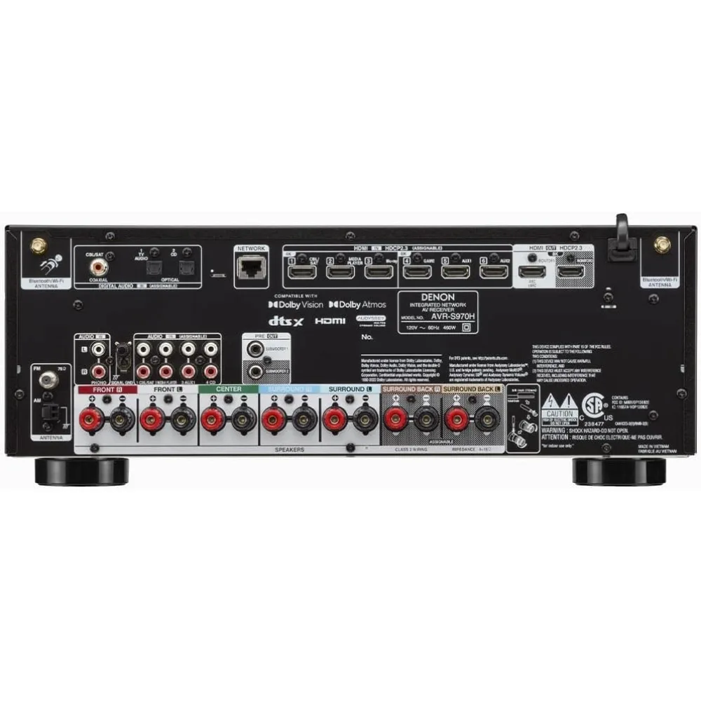 AV Receiver - Built for Gaming, Music Streaming, 3D Audio & Video, Alexa + HEOS, Black