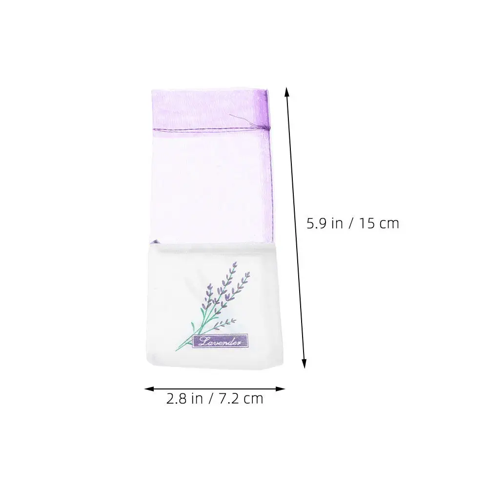 50Pcs Empty Lavender Sachet Bags Purple Mesh Cotton Linen Drawstring Pouches for Dried Flowers Spices Wardrobe Closets Baby