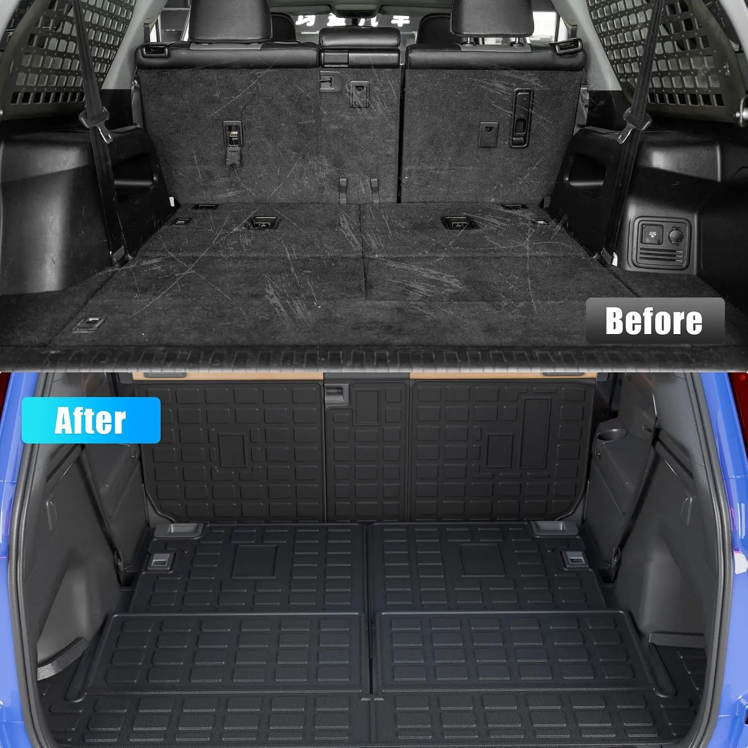 Cargo Mat Compatible with 2010-2024 Toyota 4 Runner 7 Seat Cargo Liner Trunk Mat TPE Back Seat Cover Protector 2023 4Runner Acce