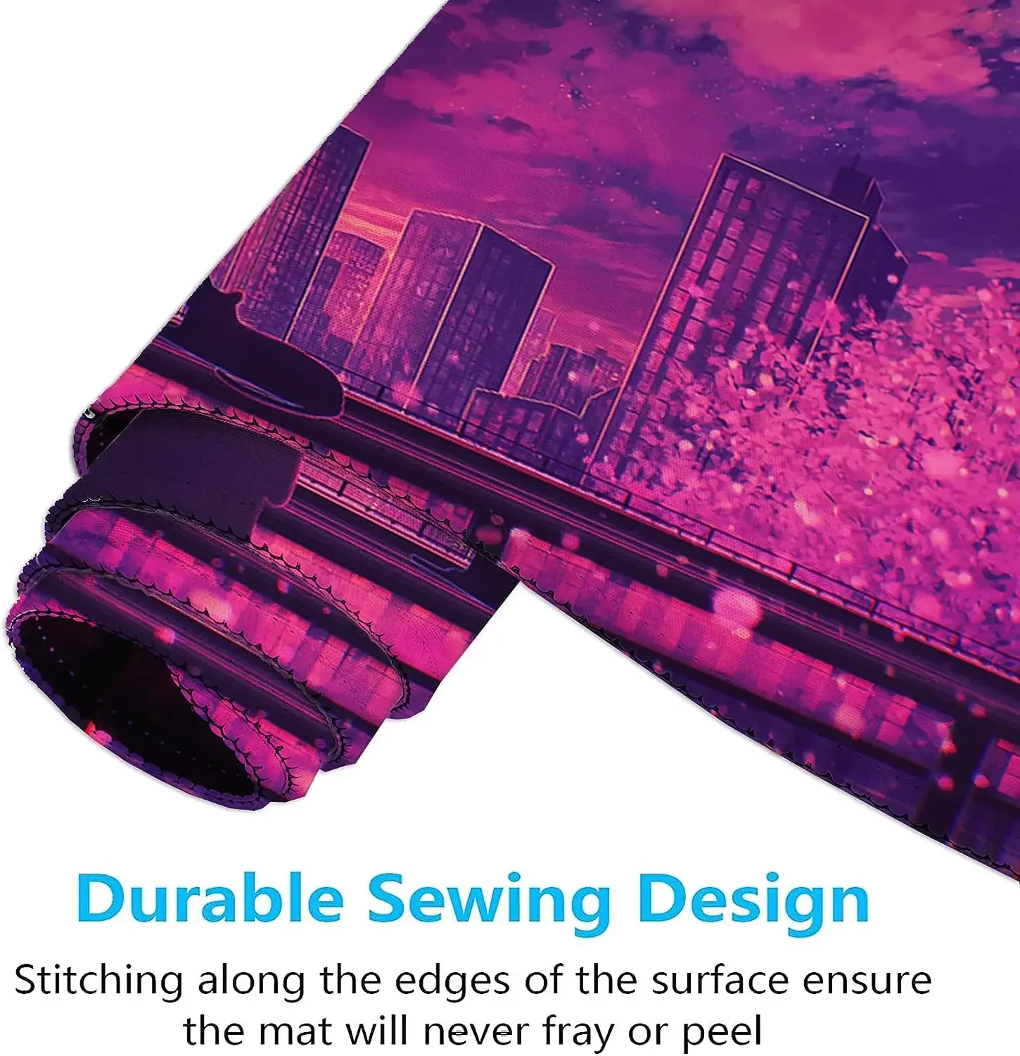 لوحة ماوس للألعاب XXL عرض المدينة لوحة مفاتيح الكمبيوتر باللون الأحمر كبيرة الحجم بساط ماوس أنيمي قاعدة مطاطية كبيرة 30 × 80 × 0.3 سم