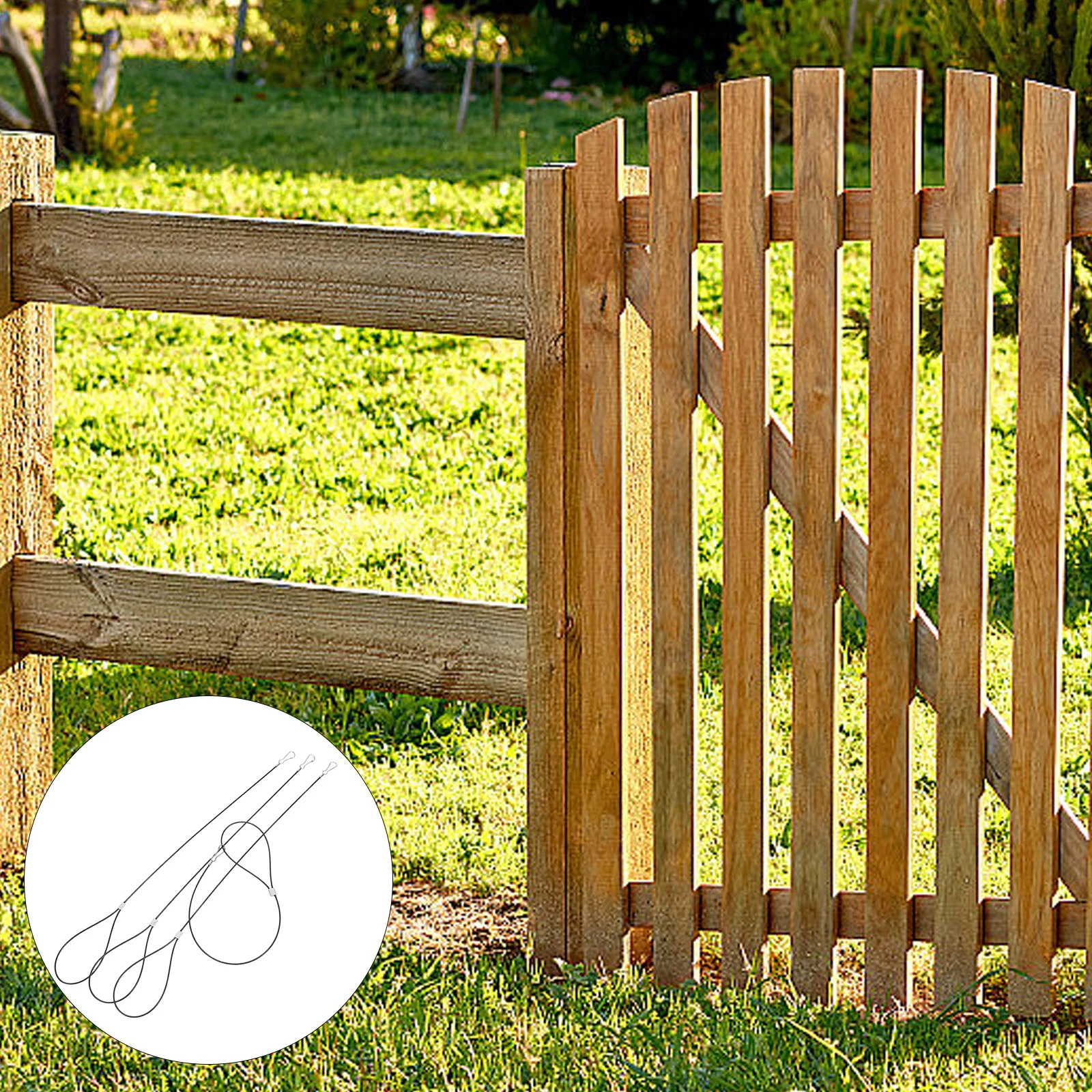 

4Pcs Adjustable Stainless Steel Door Latch Rope Safety Chain Cable Pull Gate Lock String for Fence Door Safety Latch