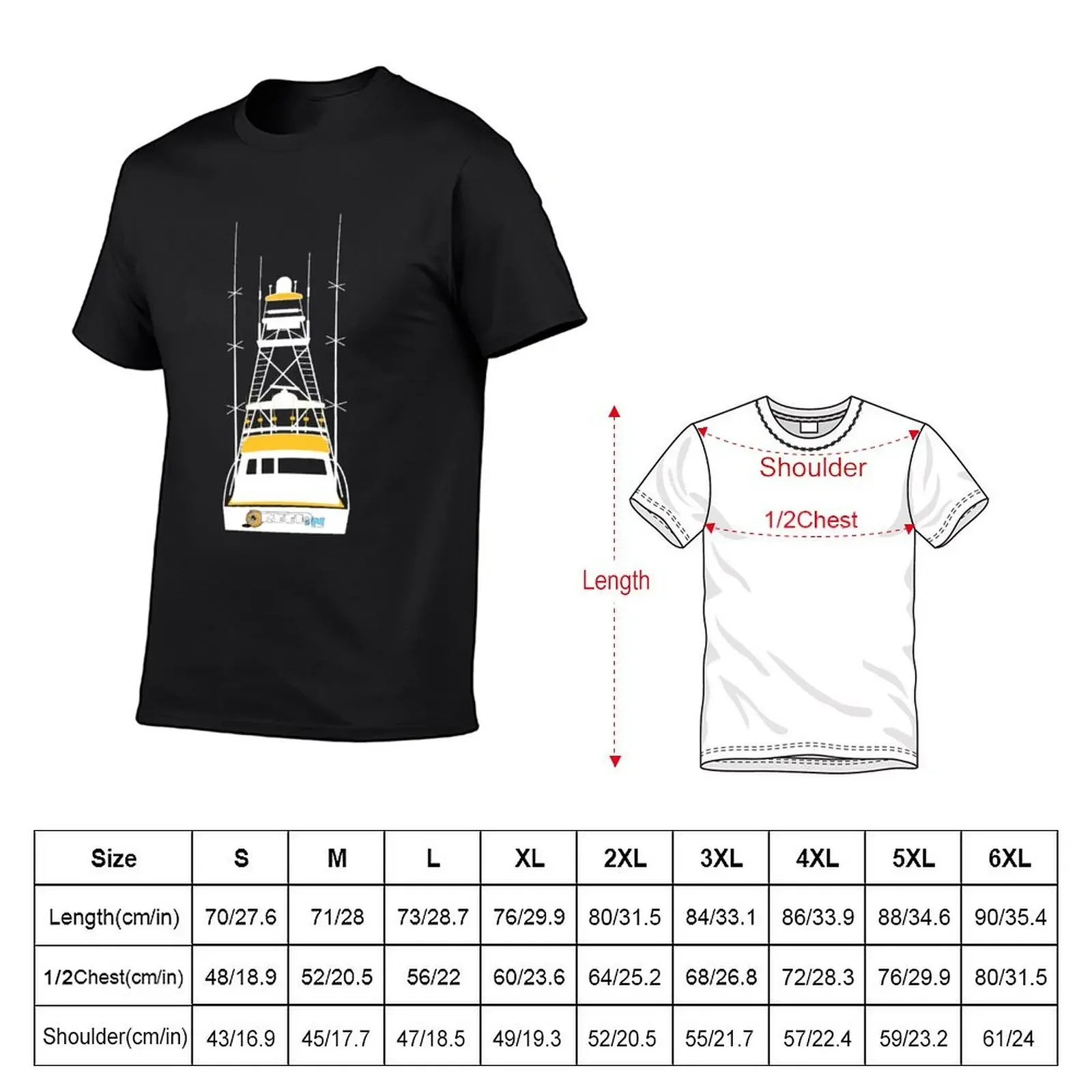 Reel In Saltwater Fishing Yacht Design T-Shirt quick-drying summer top hippie clothes baggy shirts black t-shirts for men