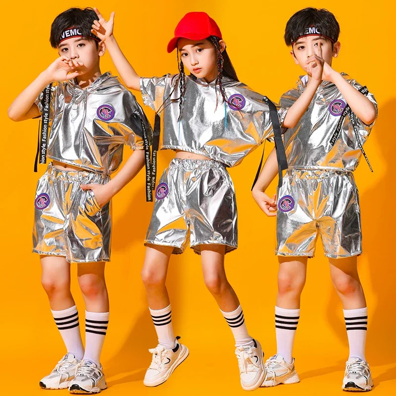 스트리트 댄스 코스튬 소년 소녀 워킹 의류, 기술 느낌 공연 의류, 재즈 댄스 어린이 공연 의류
