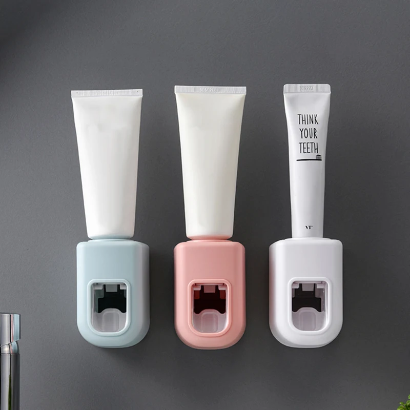 Automatic Toothpaste Dispenser Dustproof Wall Mounted Dental Cream Dispenser Punch Free Plastic Detachable Bathroom Accessories