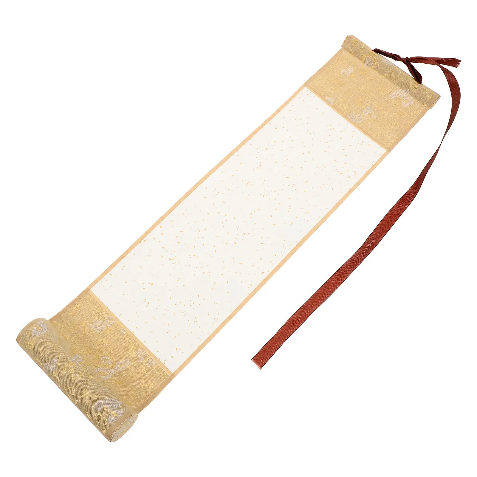 Blank Xuan Paper Scroll Wooden Rods Suitable Calligraphy Practice Chinese Painting Traditional Drawing Decorative Wall Hanging