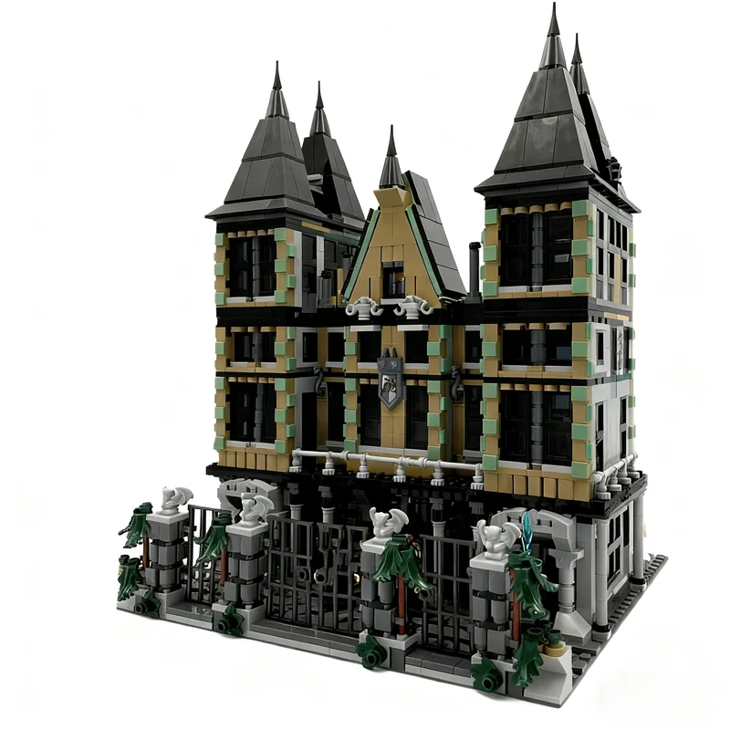 2505 stücke MOC Malfoy Manor Modulare Straßenbild Harry Modell Bausteine Bau Weihnachten Geschenke Spielzeug Idee Bildung