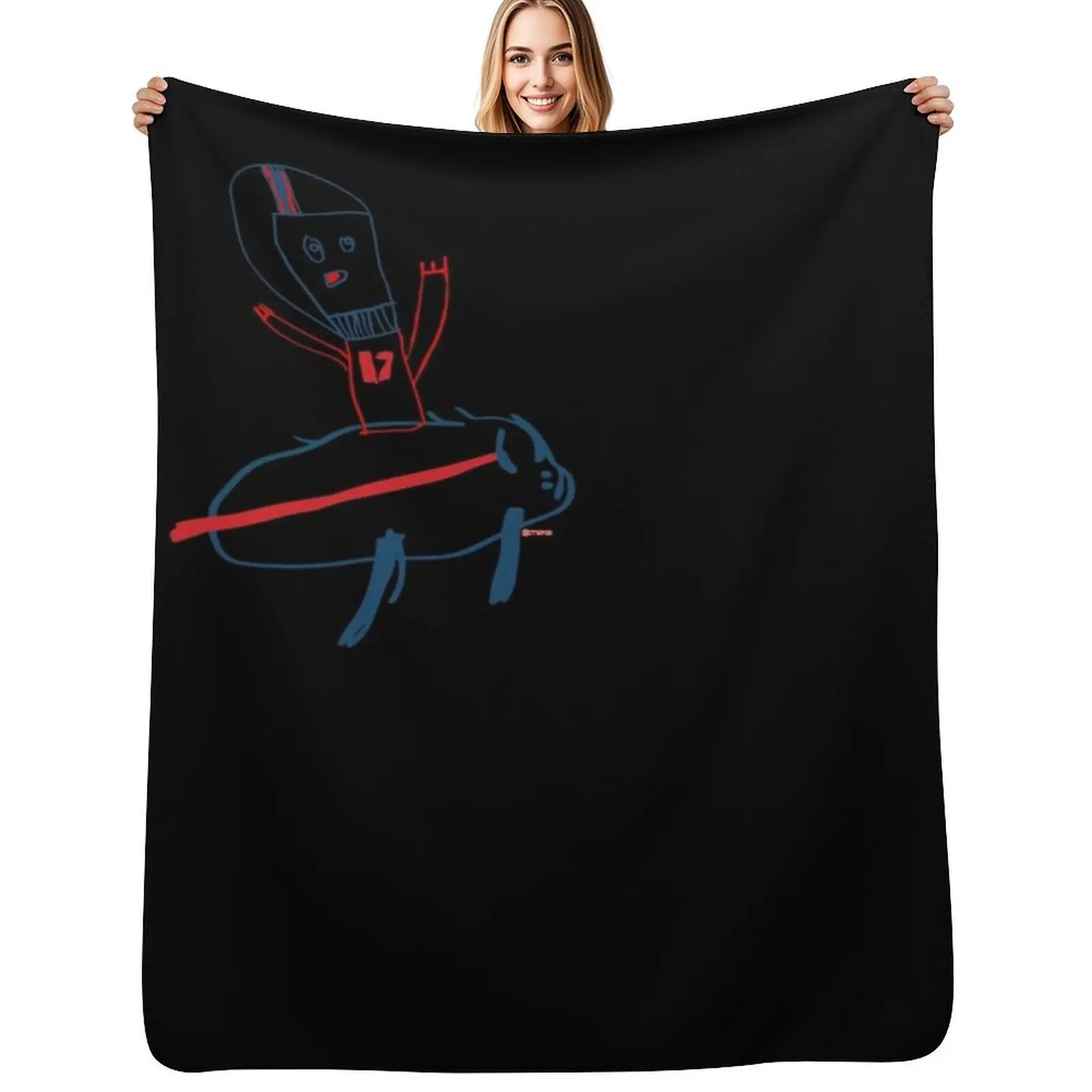 Josh Allen Riding a Buffalo Throw Blanket Warm Napping Blanket for Office Couch Bed