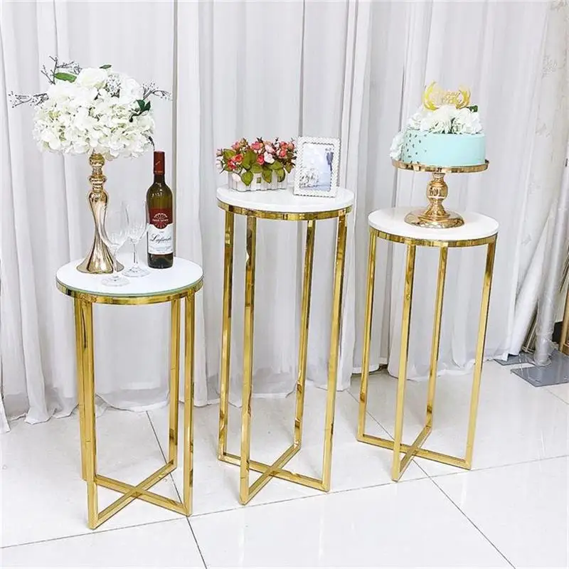 New wedding flower stand road guide high and low window display stand European-style metal small bar wedding home decoration