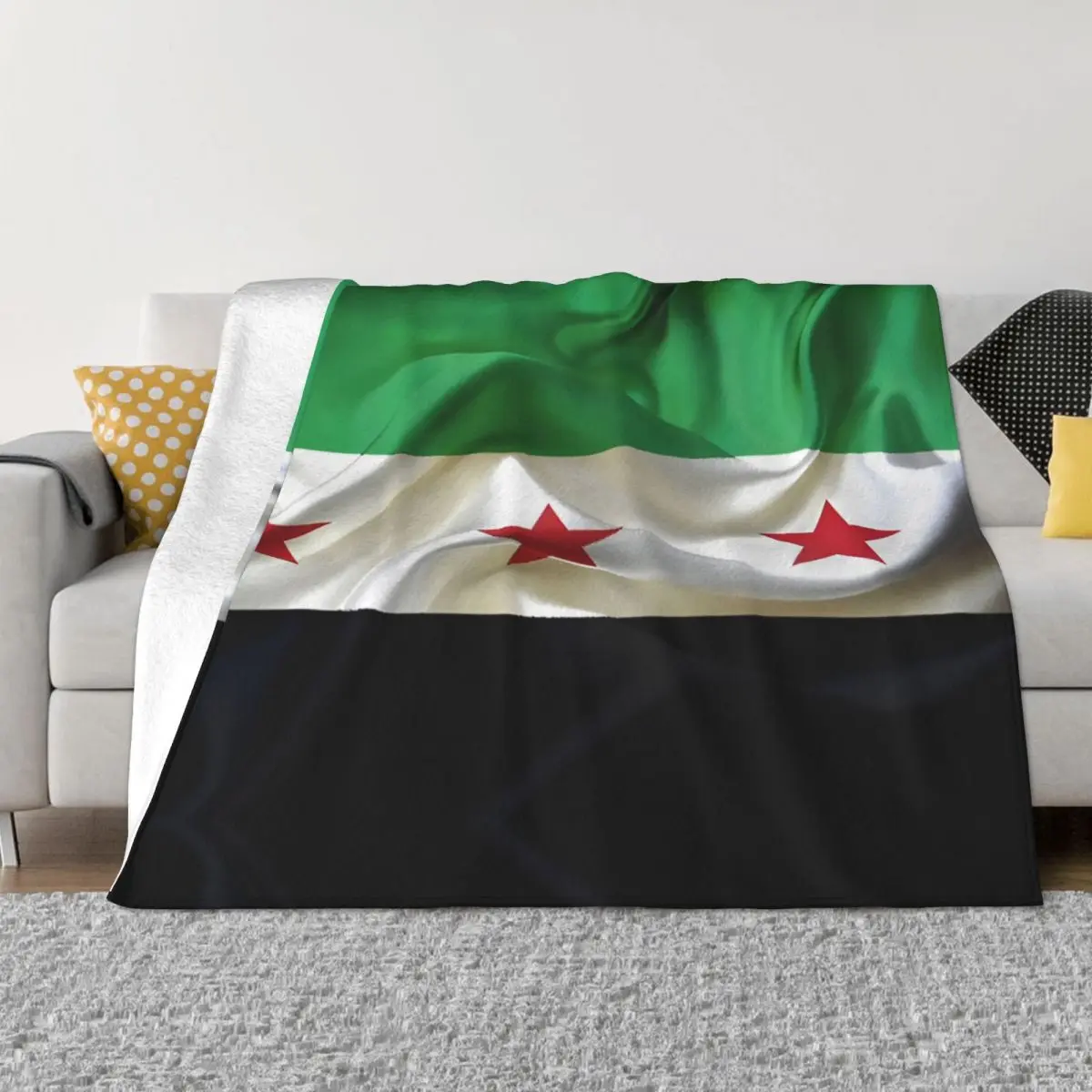 Syrian Syria Flag Blankets Flannel Spring Autumn Multifunction Warm Throw Blanket for Bedding Office Quilt