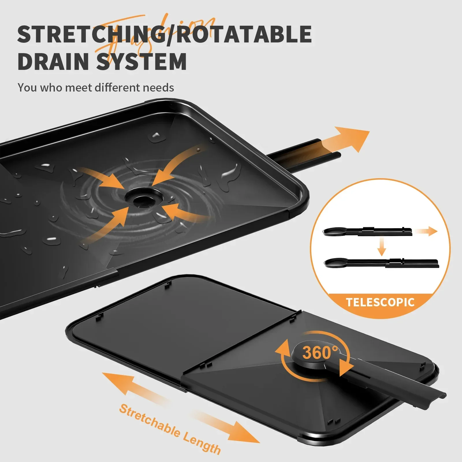 Estante para secar platos para muebles del hogar, estante para platos con escurridor, estante para secar platos expandible para cocina con boquilla giratoria y