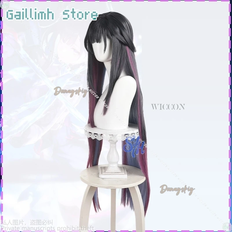 

Anime Game Honkai: Star Rai Cosplay Helektra Hysilens Black Purple Highlight Gradient Wigs Resistant Synthetic Hair Halloween