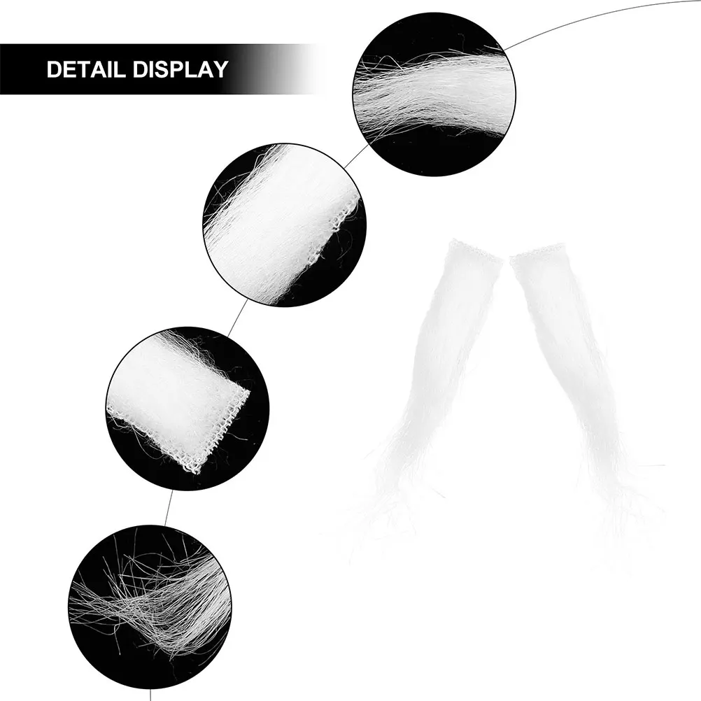 Set di 3 paia di sopracciglia bianche finte da Babbo Natale per uomo e donna, accessorio riutilizzabile per costumi e feste a tema natalizio