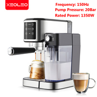 XEOLEO 3 in 1 Semi Automatic Espresso Cappuccino Latte Coffee Machine Milk Froth Ground Coffee Cappuccino maker Cafeteria 20Bar