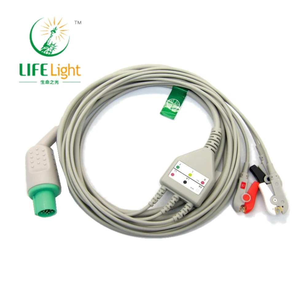 

Compatible with h*ellige cardioserv3/5 Leads ECG Cable Use for ECG Data Monitor ECG Measurement Sensor