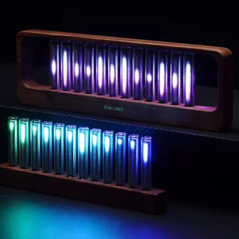 Black Walnut Sound Pick Up Light Musical Rhythm LED Mood Lights Colorful Brightness Adjustment Ambient Lamp Indoor Decor Lamps