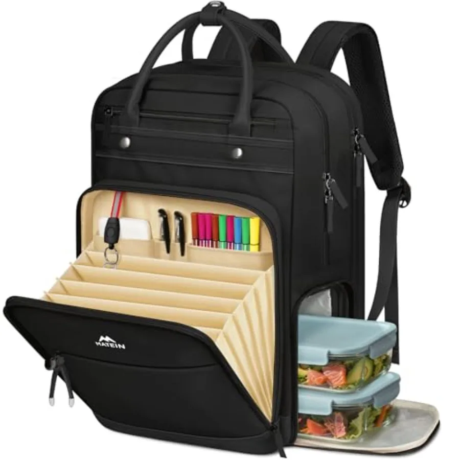 

Teacher Backpack with Lunch Compartment, 15.6 Inch Lunch Backpack for Men with Organized Pocket, College Laptop Backpacks Meal