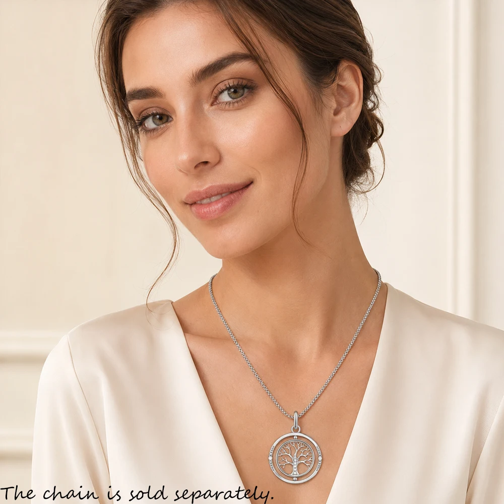 Baum des Lebens Anhänger brandneuer edler Schmuck Liebesaccessoires 925er Sterlingsilber romantisches Geschenk für Frau – Detail 1