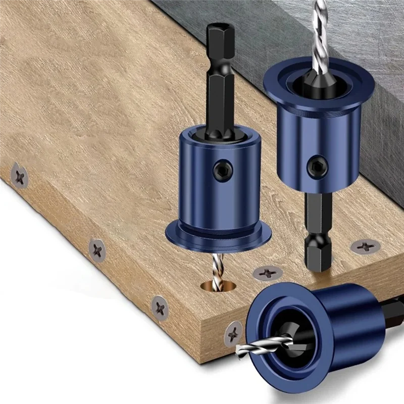 

8Mm Shank Countersunk Drill Bit Alloy Core Limiter Countersink Drill Router Bit Woodworking Drilling Pilot Hole-ABLI