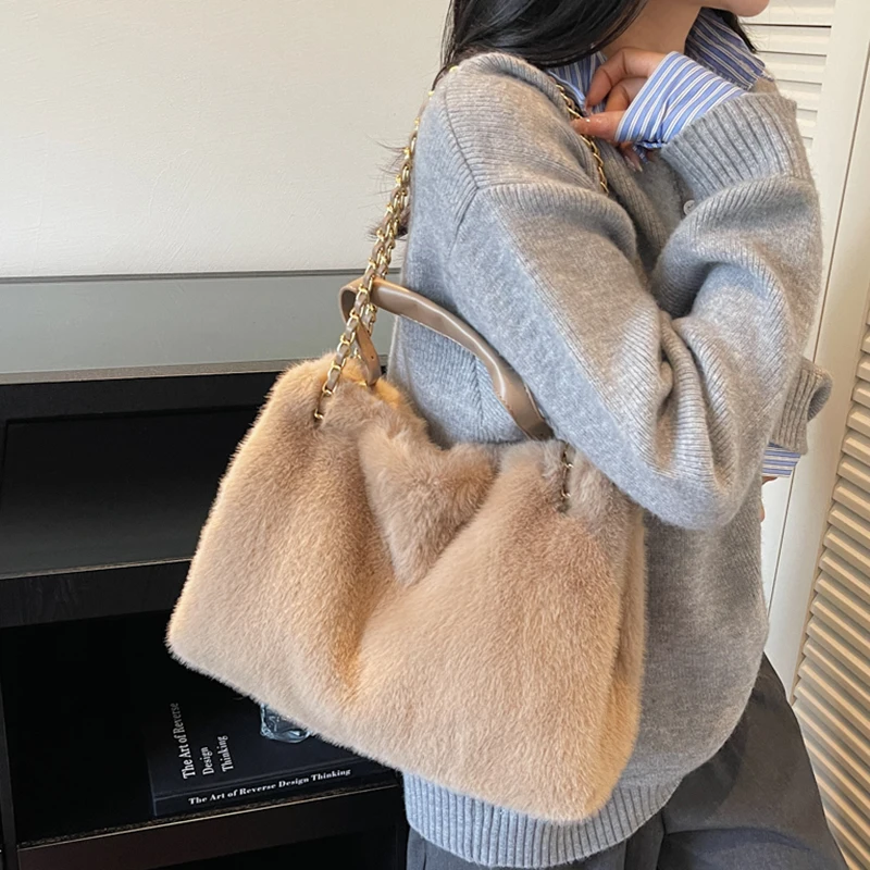 

Tiptoegirls зимняя женская сумка-тоут из нечеткой ткани, модная сумка на плечо, однотонная женская мягкая удобная сенсорная женская сумка