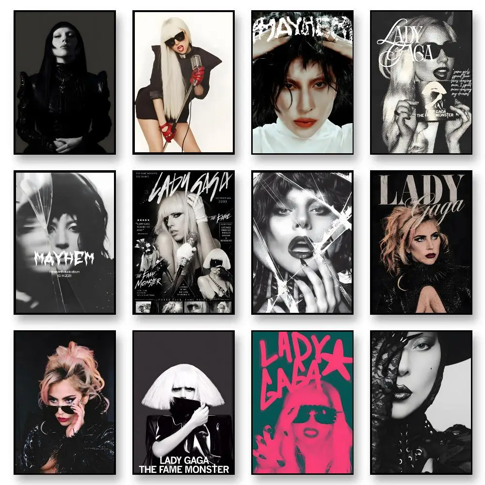 Singer L-Lady Gaga Poster Poster Art With Prints Home Bedroom Living Room Decoration Gift