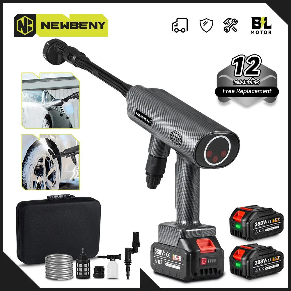 NEWBENY Bürstenlose Hochdruck-Elektrowaschpistole 3500 W 6 In 1 Akku-Wasserpistolenreiniger