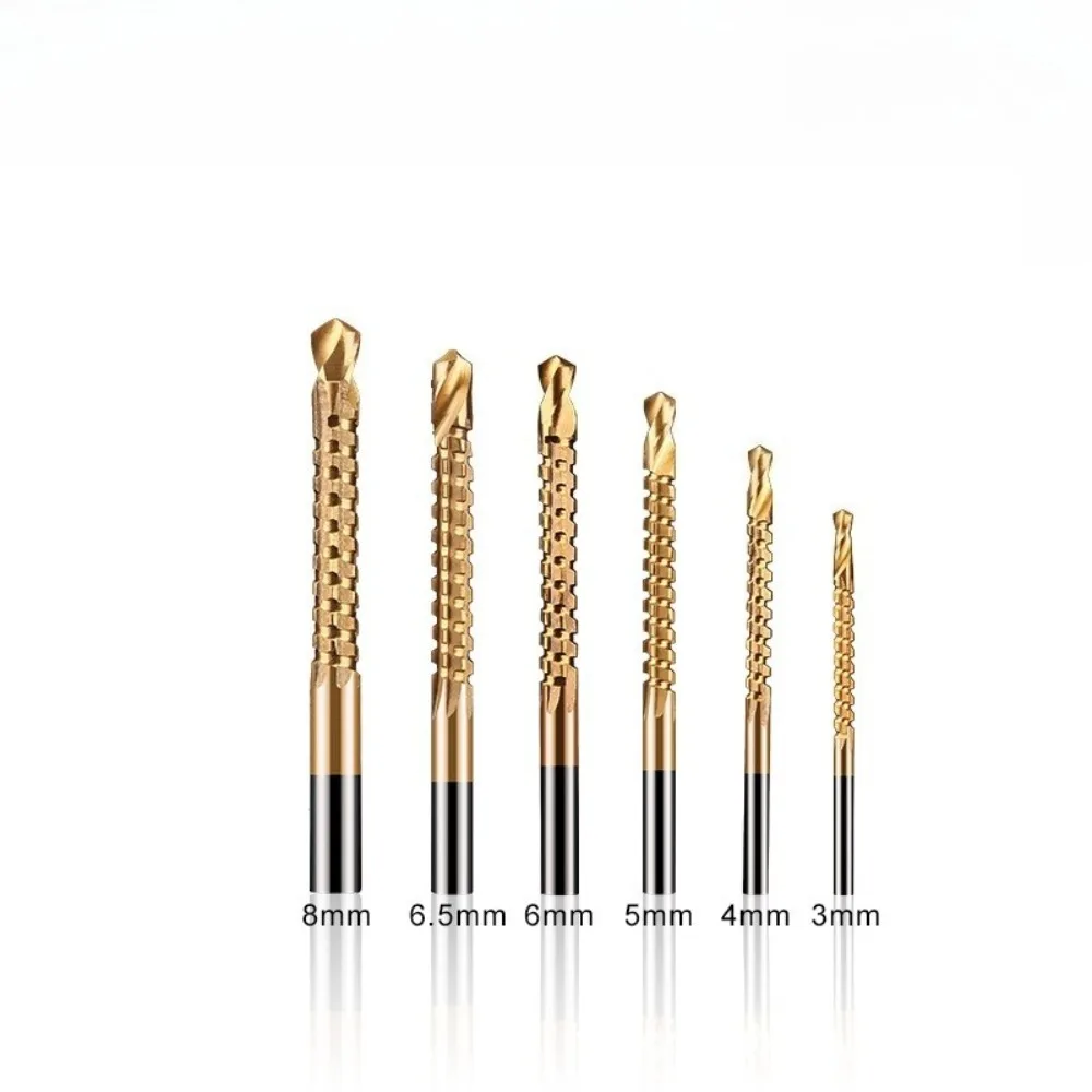 3-8mm High-speed Steel Serrated Sawtooth Drill Bit Set Multi-function Woodworking Grooving Milling Cutter Power Tool