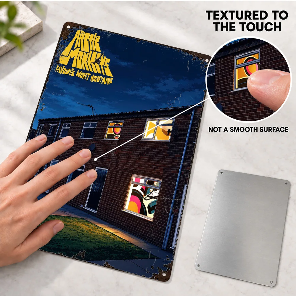 Arctic Monkeys Favourite Worst Nightmare Music Album Aluminum Poster Customized Metal Sign Graphic Design Wall Art For Studio