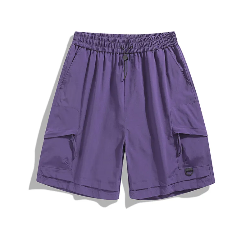

Y2k Cargo Shorts for Men Summer Trend Straight Multi-Pocket Leg Sports Pants Hip Hop Drawstring Casual Beach Short Pants