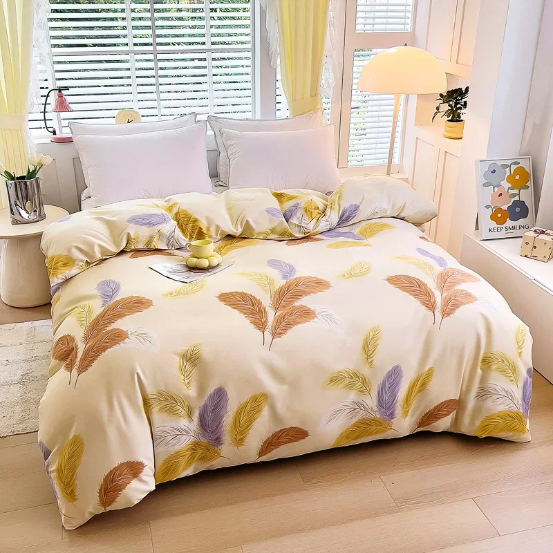 100% Cotton Brushed Duvet Cover Soft Skin-friendly Quilt Covers Thickened Durable All Cottons Printed Blanket Case Single Piece
